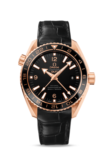 Omega Seamaster Planet Ocean 600M Co-Axial 43.5 GMT Red Gold / Ceragold / Alligator